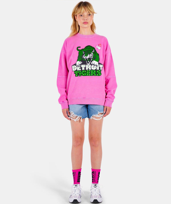 Fuchsia rollerblading sweatshirt "TIGERS" - Newtone