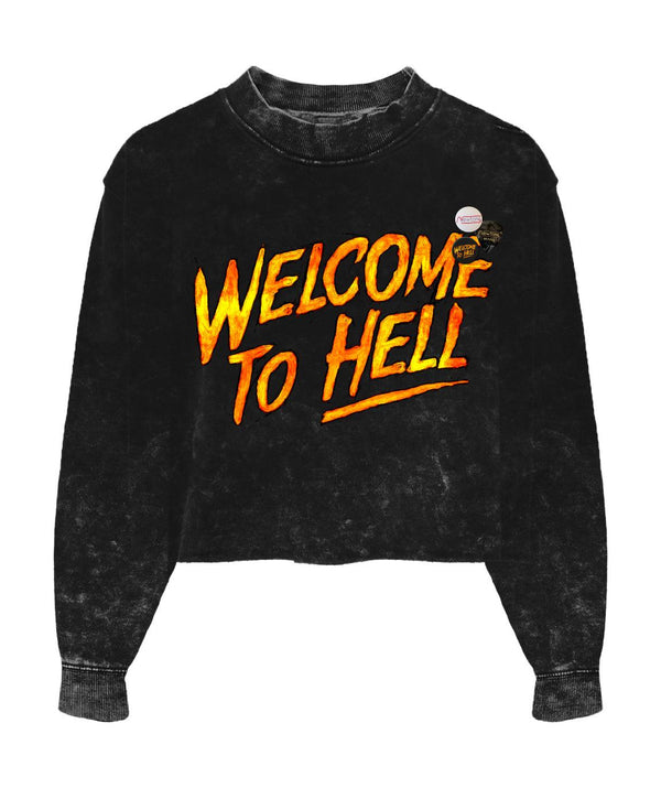 Sweatshirt crop wear night "WELCOME" - Newtone