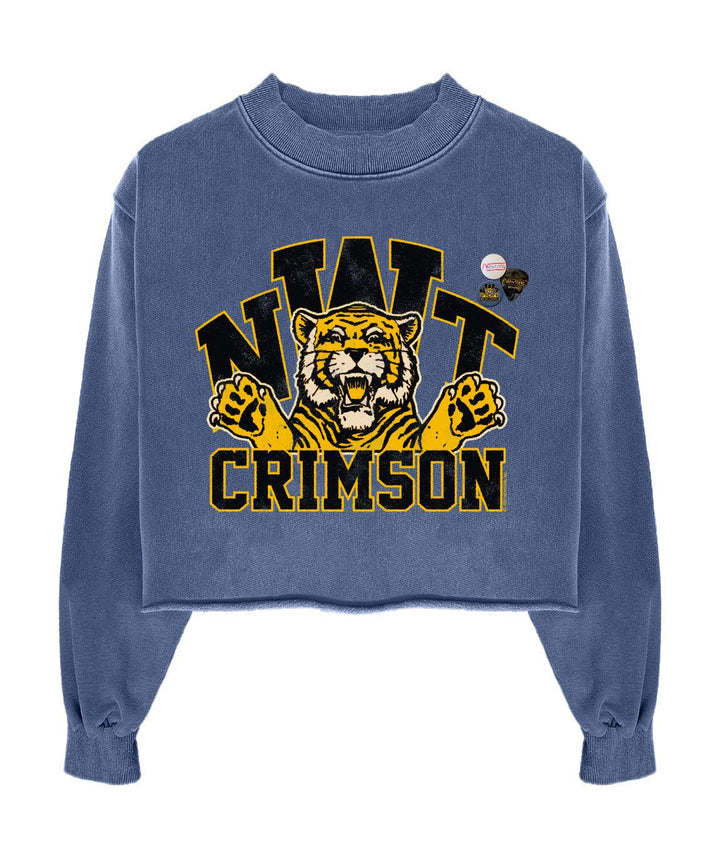 Sweatshirt crop wear denim "CRIMSON" - Newtone