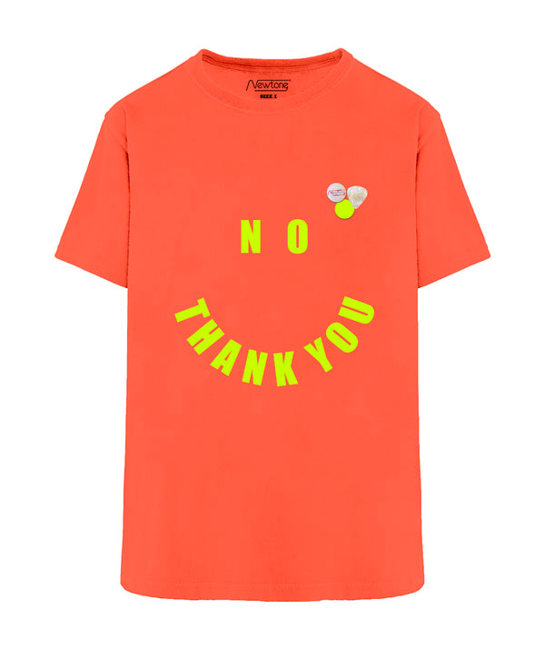 Tee shirt trucker neon orange "NO