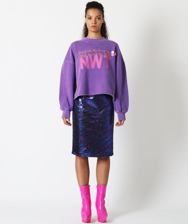 Sweatshirt crop wear purple "SOUL