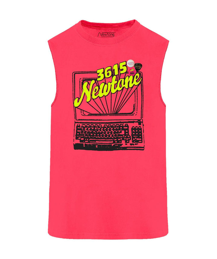 Tee shirt biker neon pink "3615" - Newtone