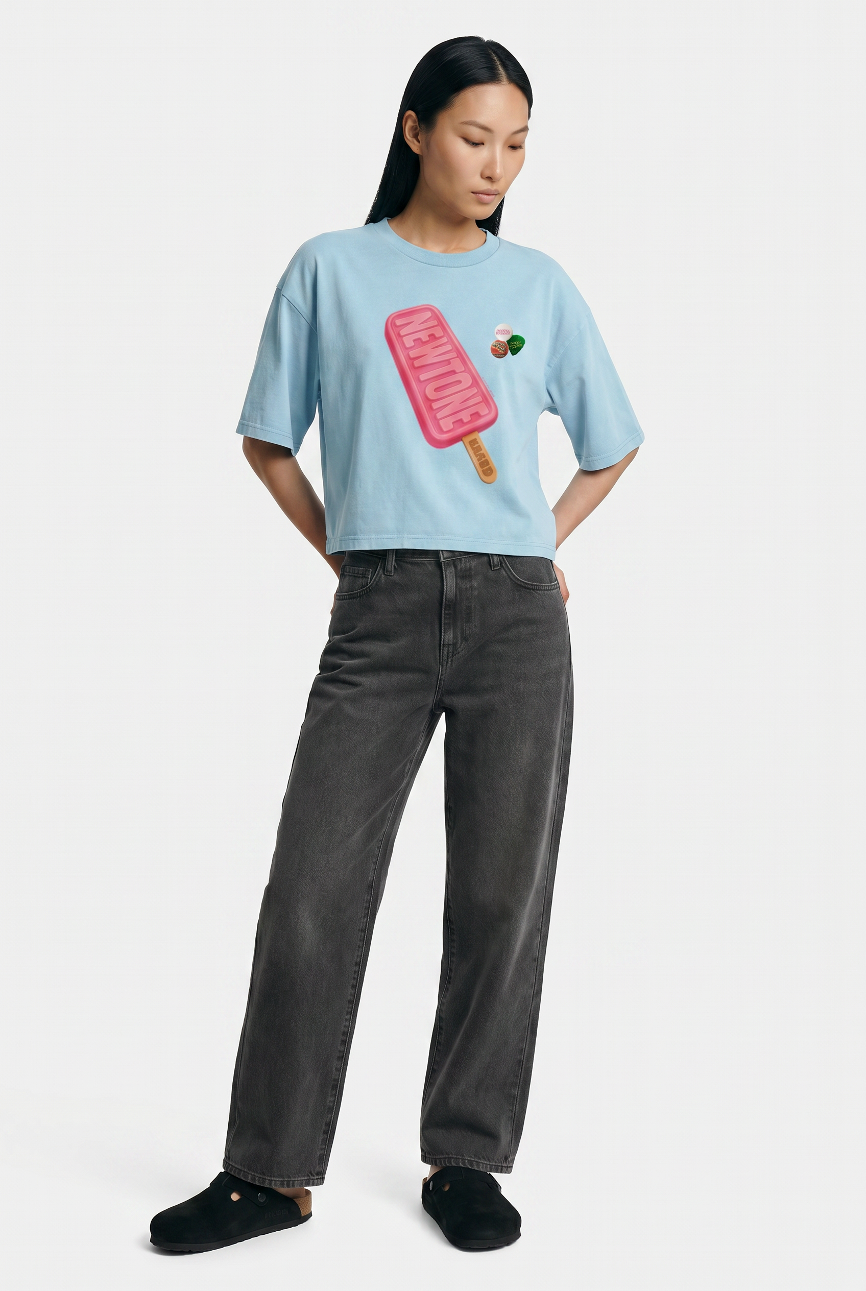 Tee shirt crop crooper ice "FREEZE"