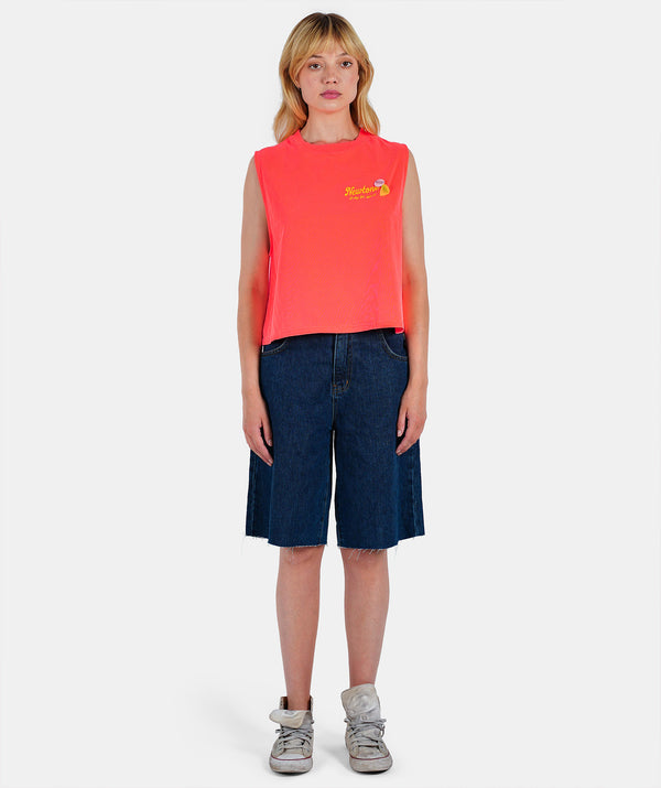 Neon orange dyer t-shirt "SINCE" 