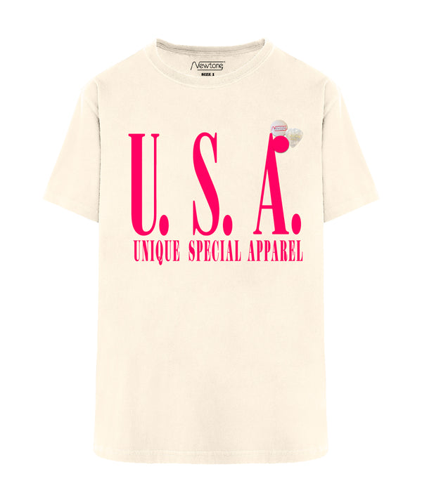 Tee shirt trucker natural "USA"