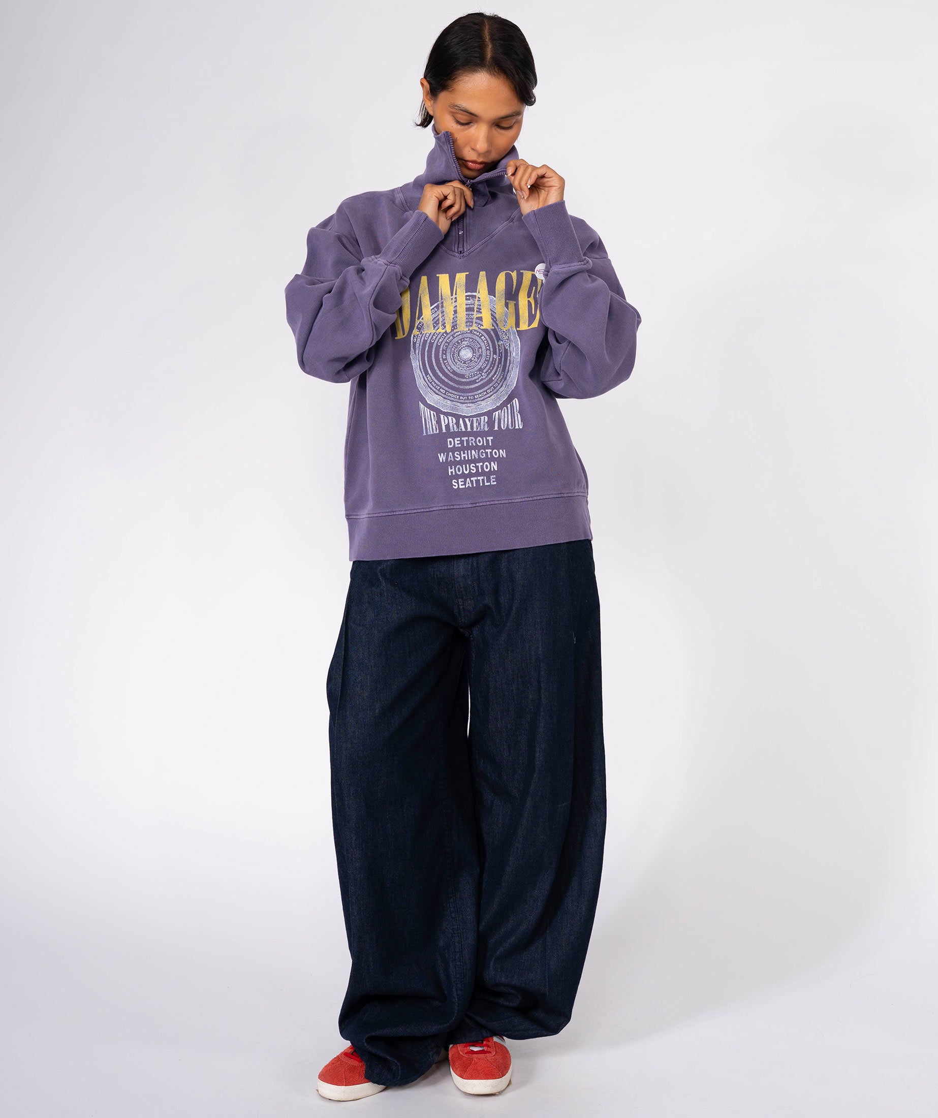 Sweatshirt driver grape "DAMAGE"