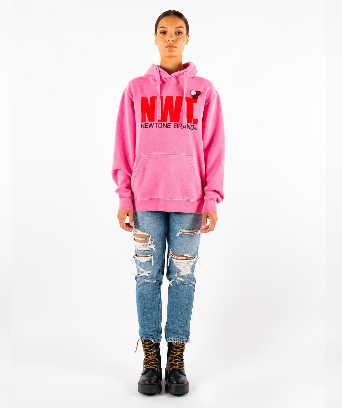 Hoodie jagger fuschia "BRAND FW23" - Newtone