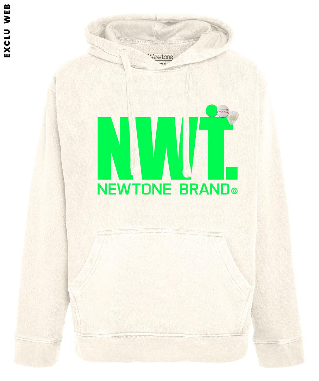 Hoodie jagger natural néon green "BRAND SS24" - Newtone