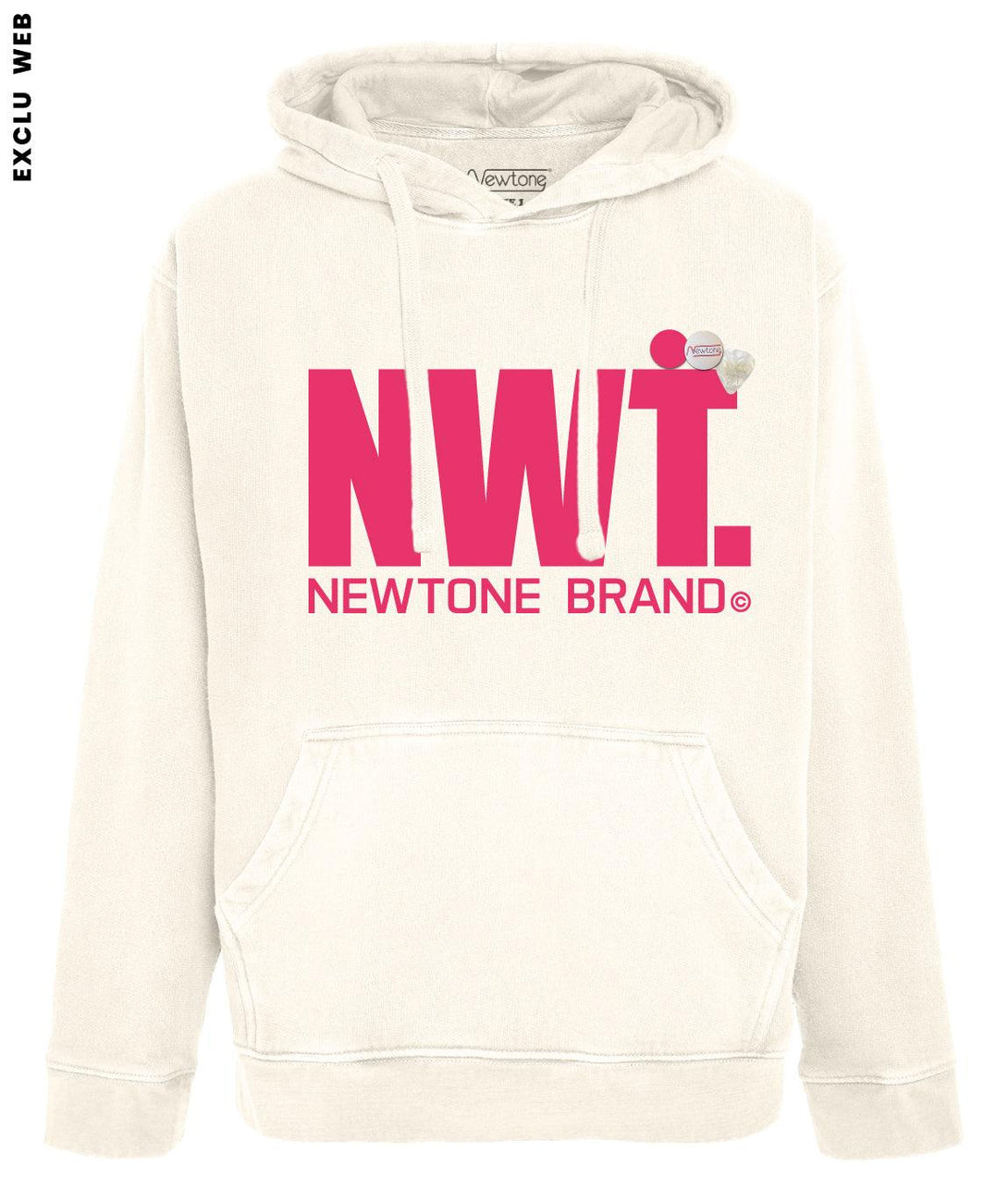 Hoodie jagger natural néon pink "BRAND SS24" - Newtone