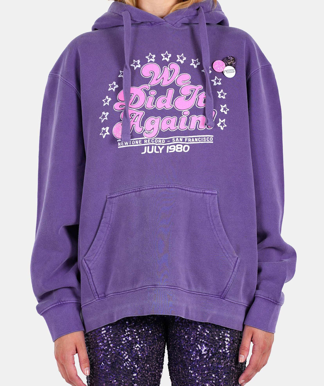 Hoodie jagger purple "AGAIN" - Newtone