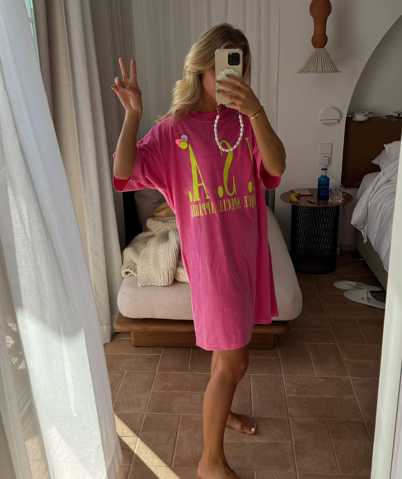 Robe janis fuschia "USA"