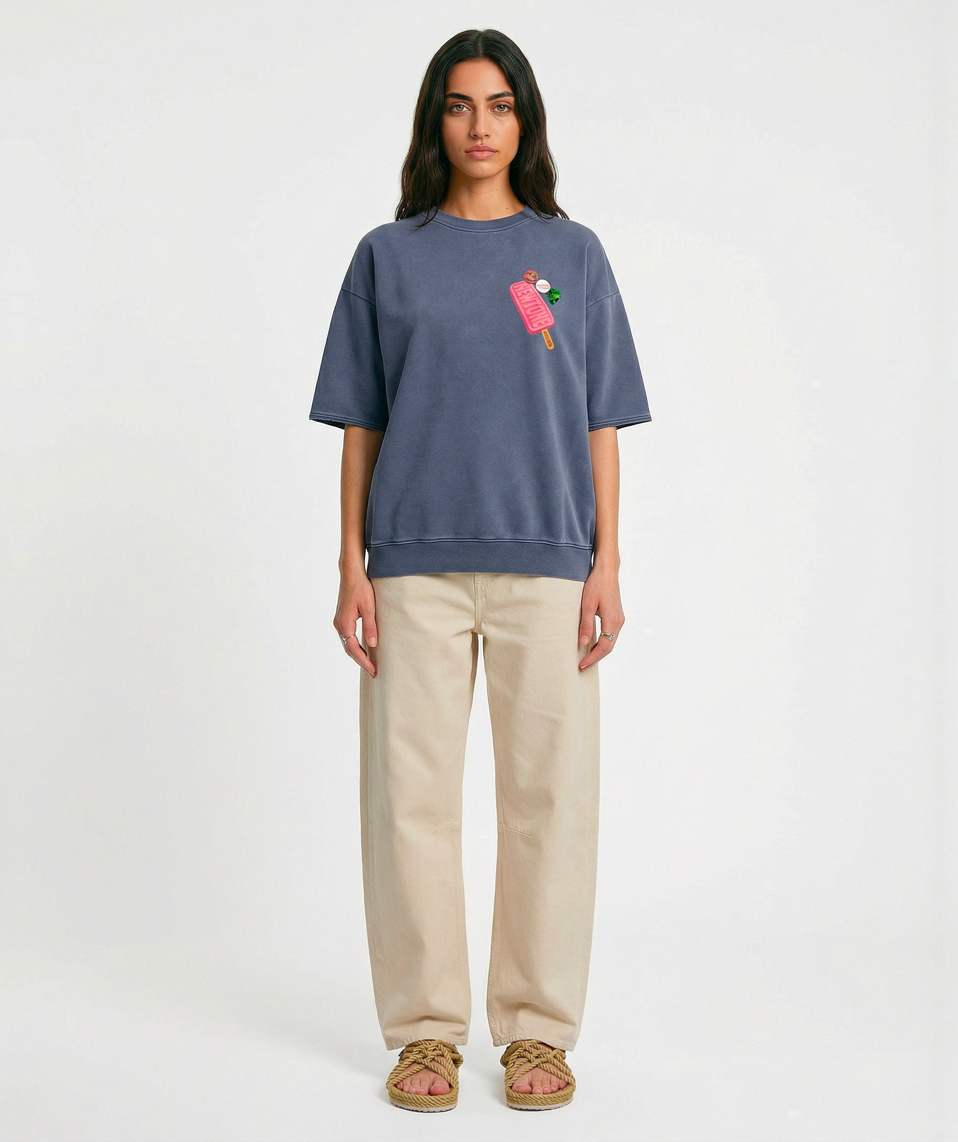 Sweatshirt linder denim "FREEZE"