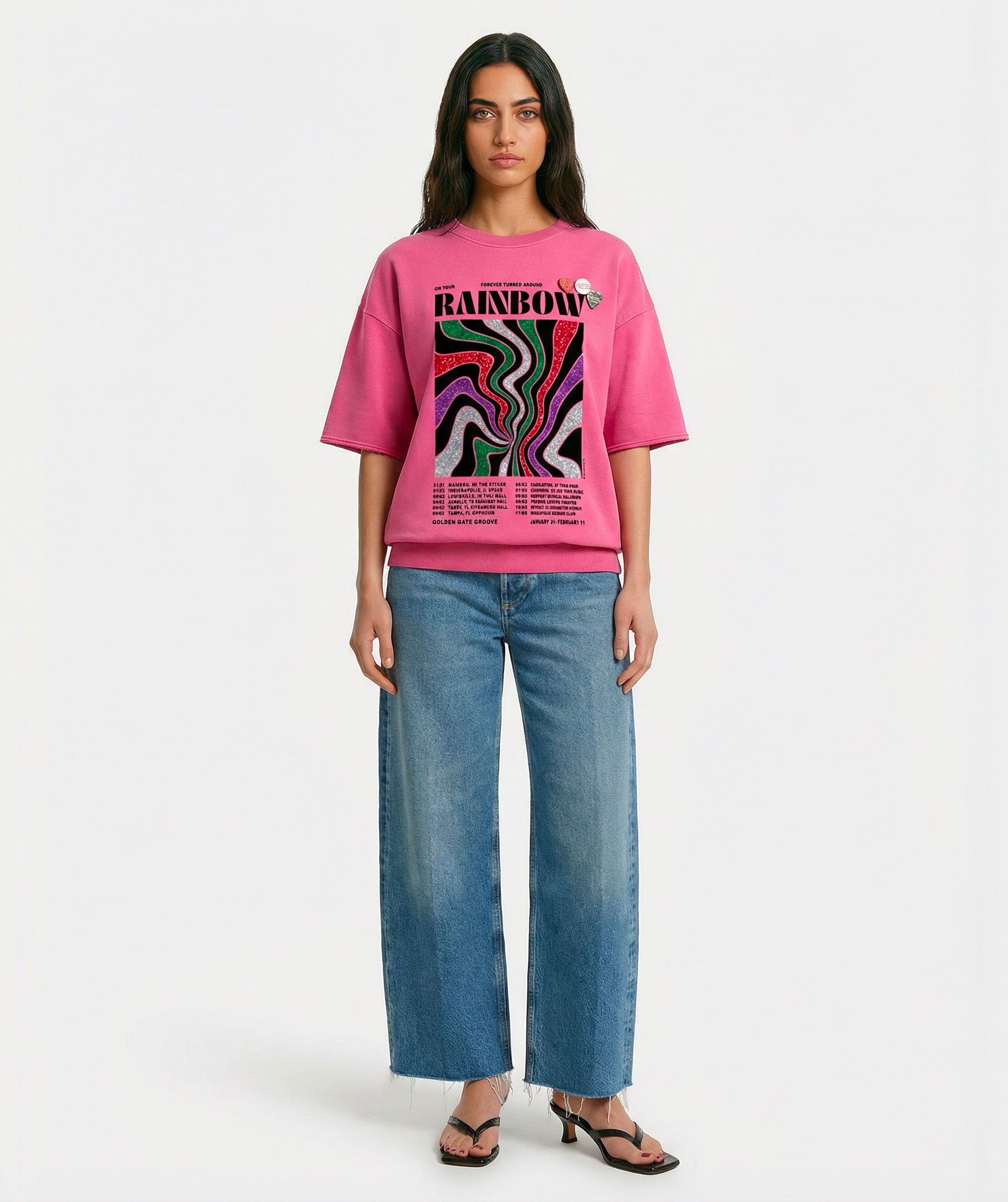 Sweatshirt linder fuschia "GOLDEN"