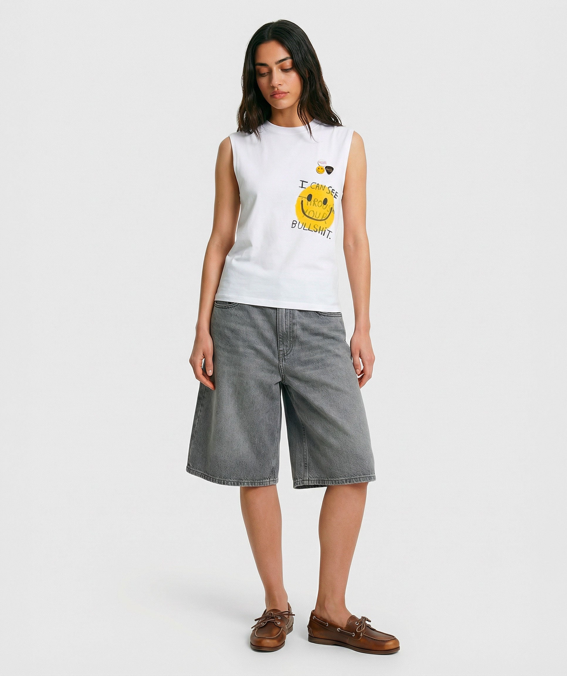 Tee shirt biker dirty white "BULLSHIT"