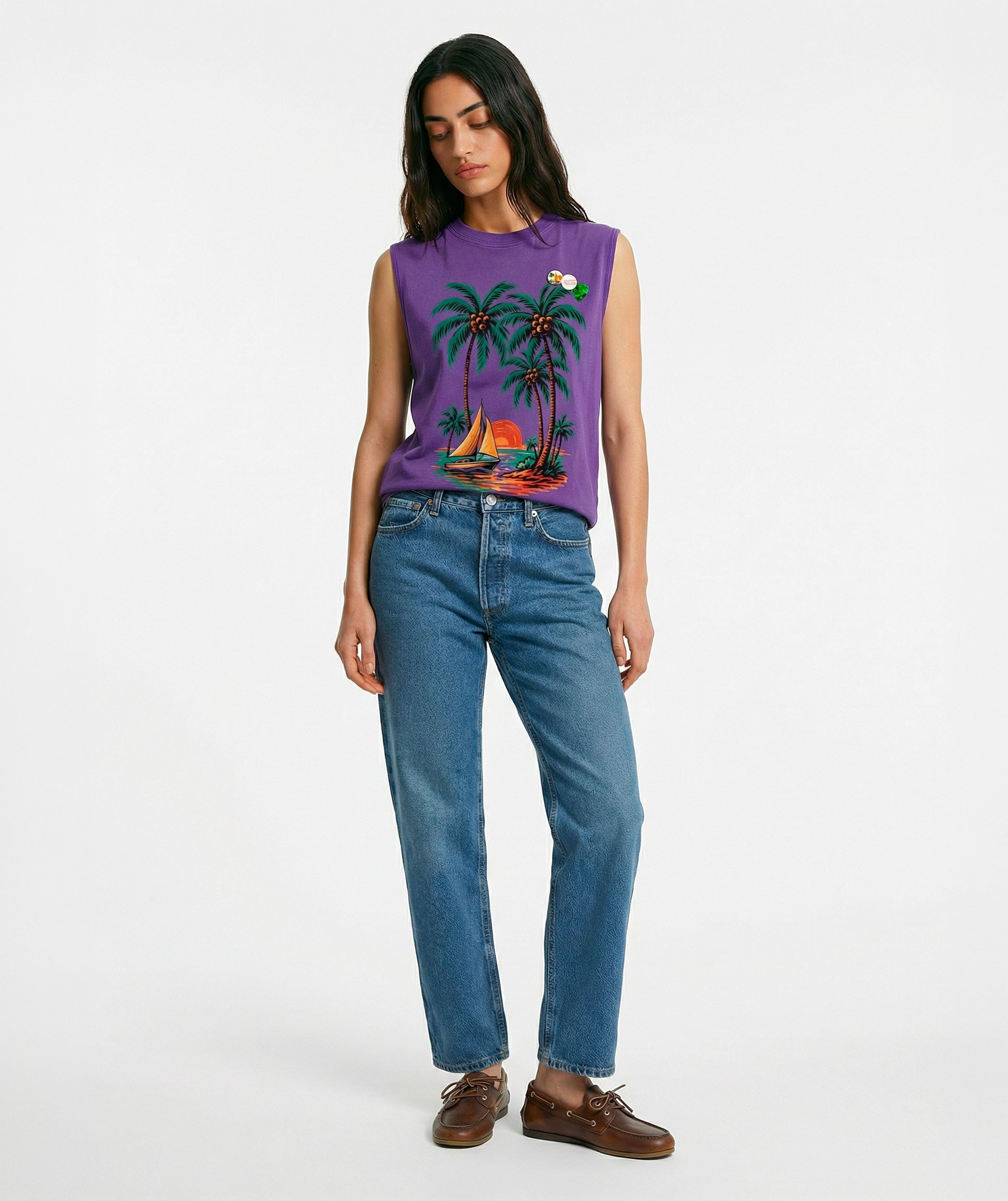 Biker T-shirt purple "COCO"