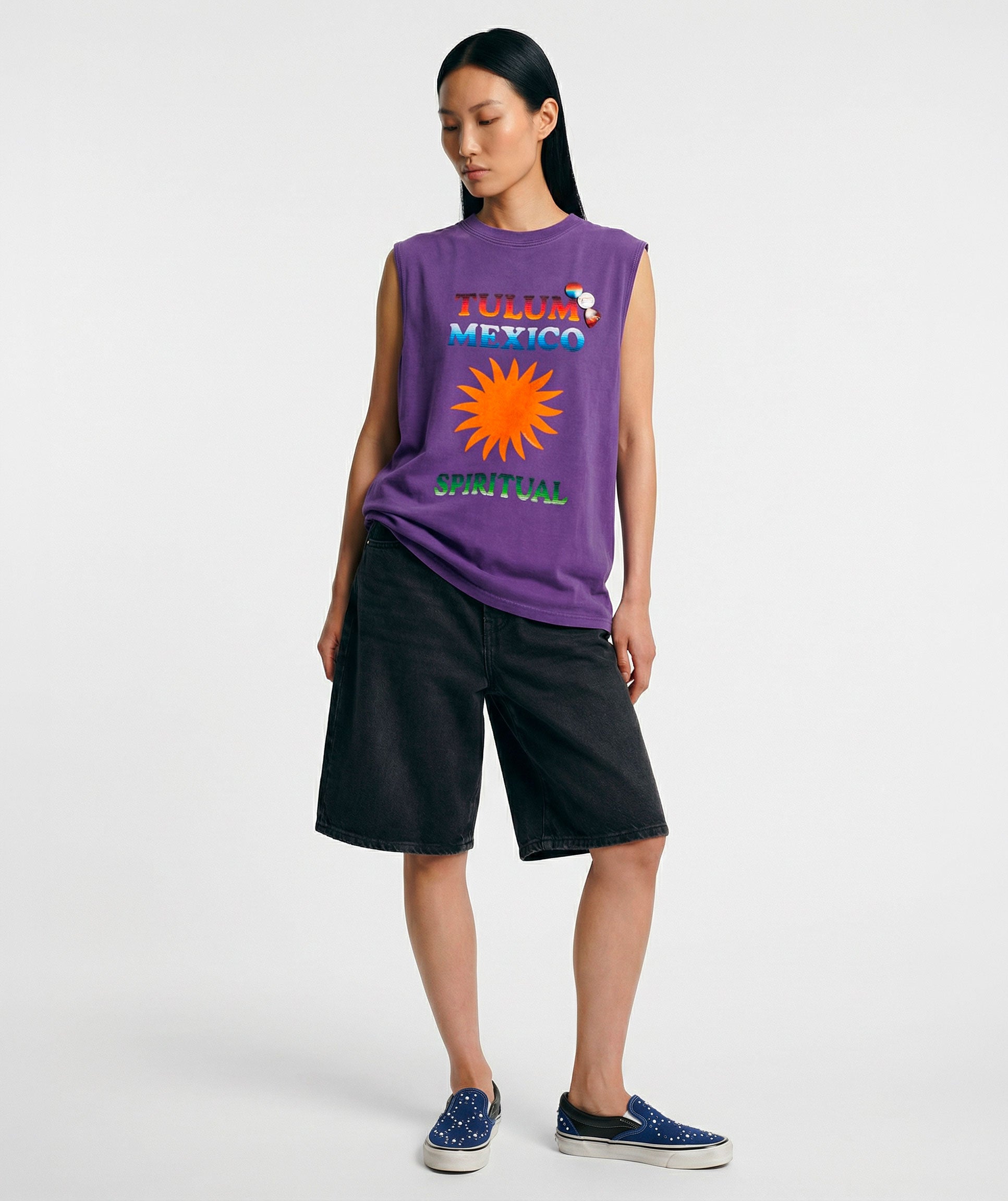 Biker T-shirt purple "TULUM"