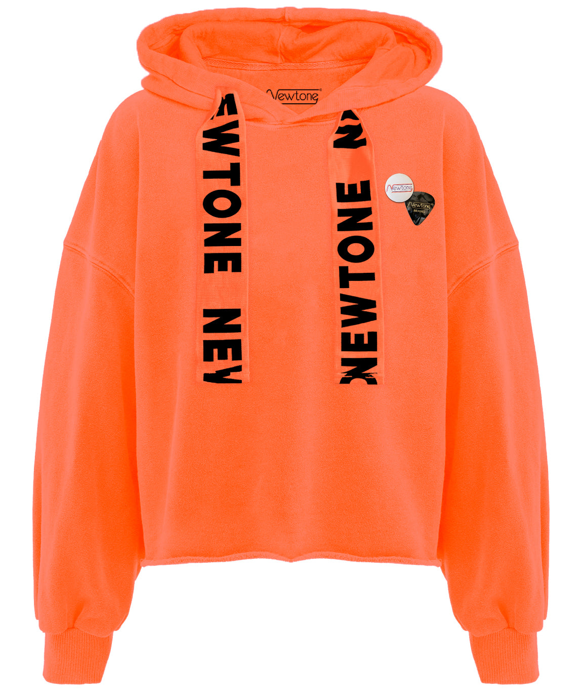 Neon orange crop bloomer hoodie BLEED Newtone