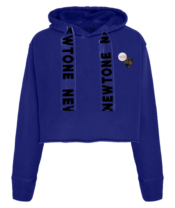 Royal “BLEED” crop bloomer hoodie