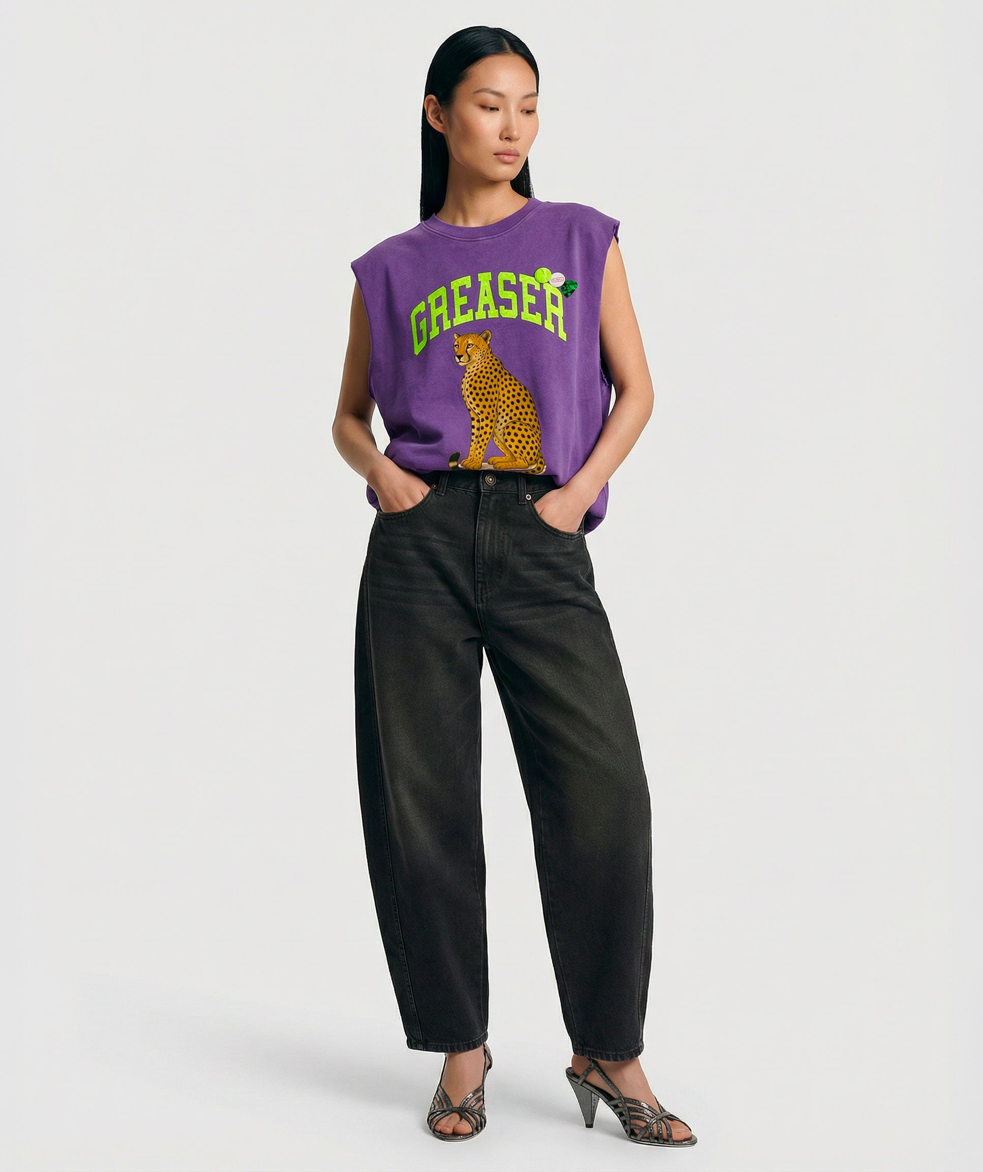 Purple bolster sweatshirt purple "GREASER"