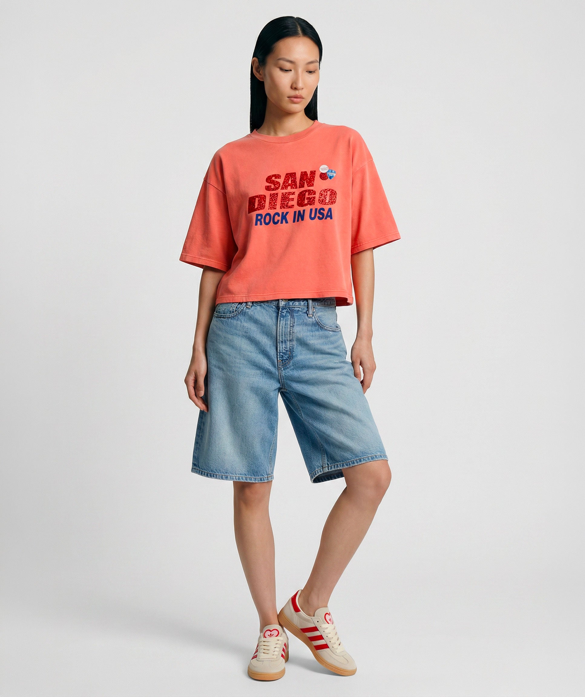 corail  crop top T-shirt corail CITY"