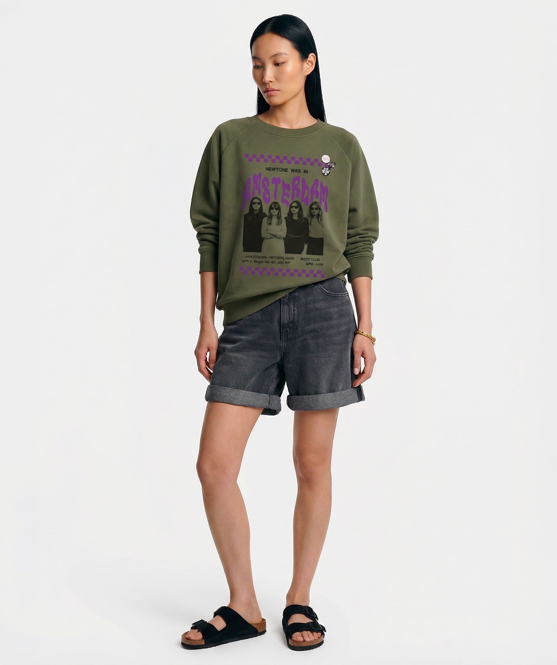 Sweatshirt egger kaki "TOWN"