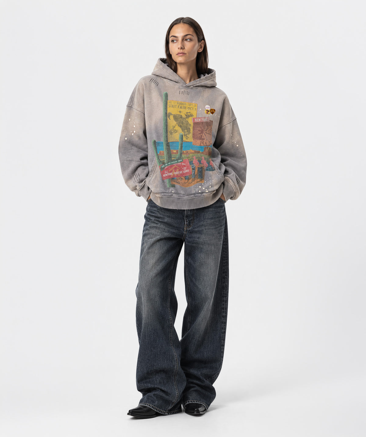 Hoodie flasher vintage grey "HERITAGE"