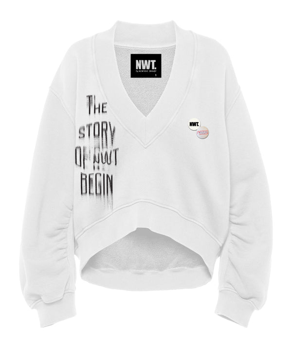 Sweatshirt marlee dirty white "STORY"