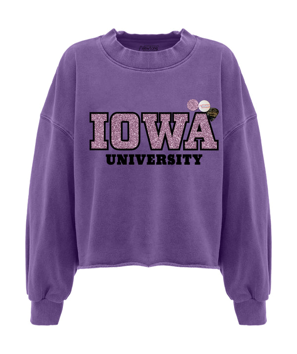 Sweatshirt crop porter grape "UNIVERSITY"