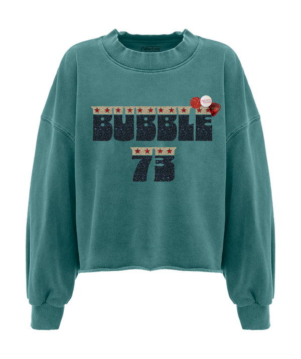 Sweatshirt crop porter forest "BUBBLE"