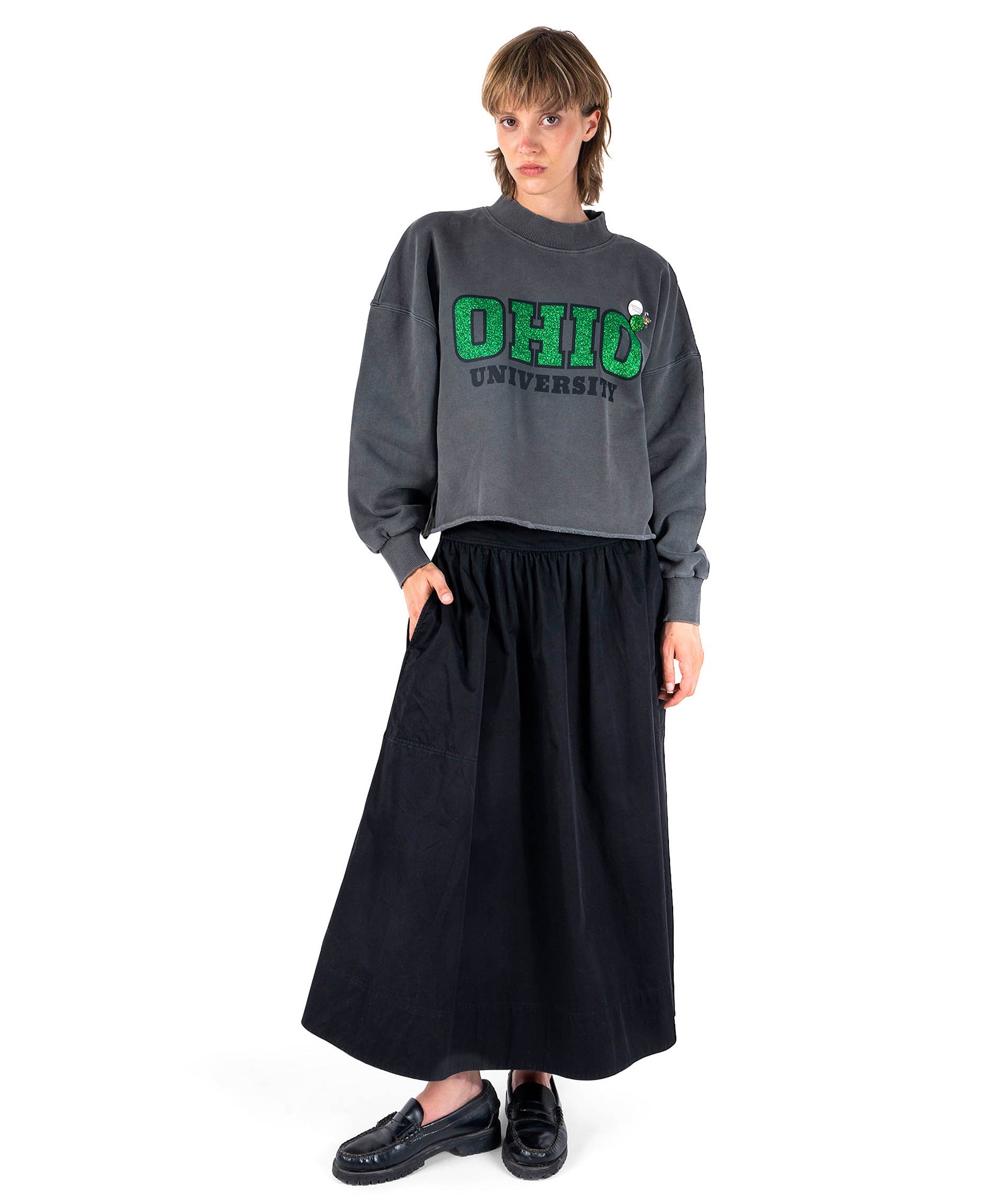 Sweatshirt crop porter pepper "UNIVERSITY"