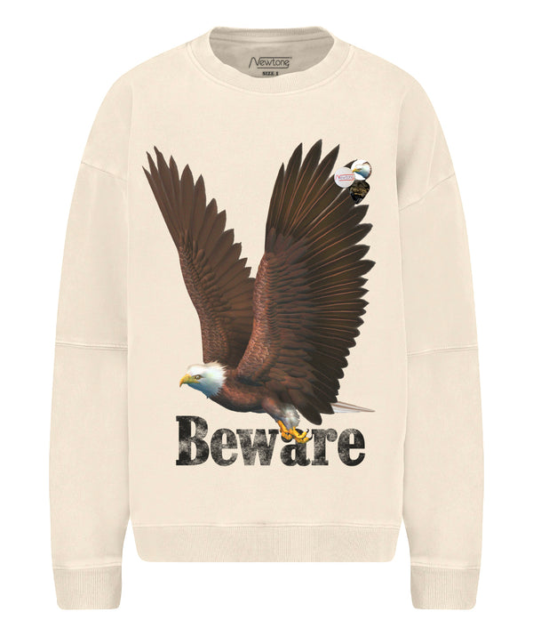 Sweatshirt roller natural "BEWARE"