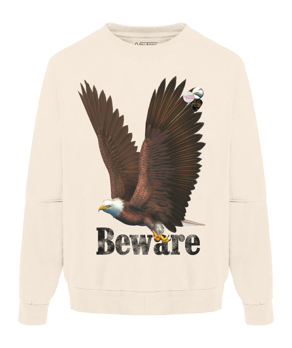 Sweatshirt roller natural "BEWARE"