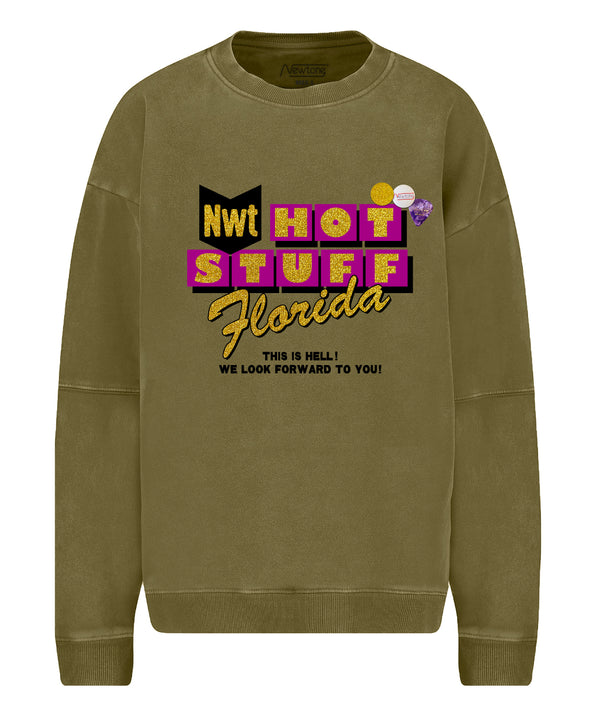 Sweatshirt roller kaki "STUFF"