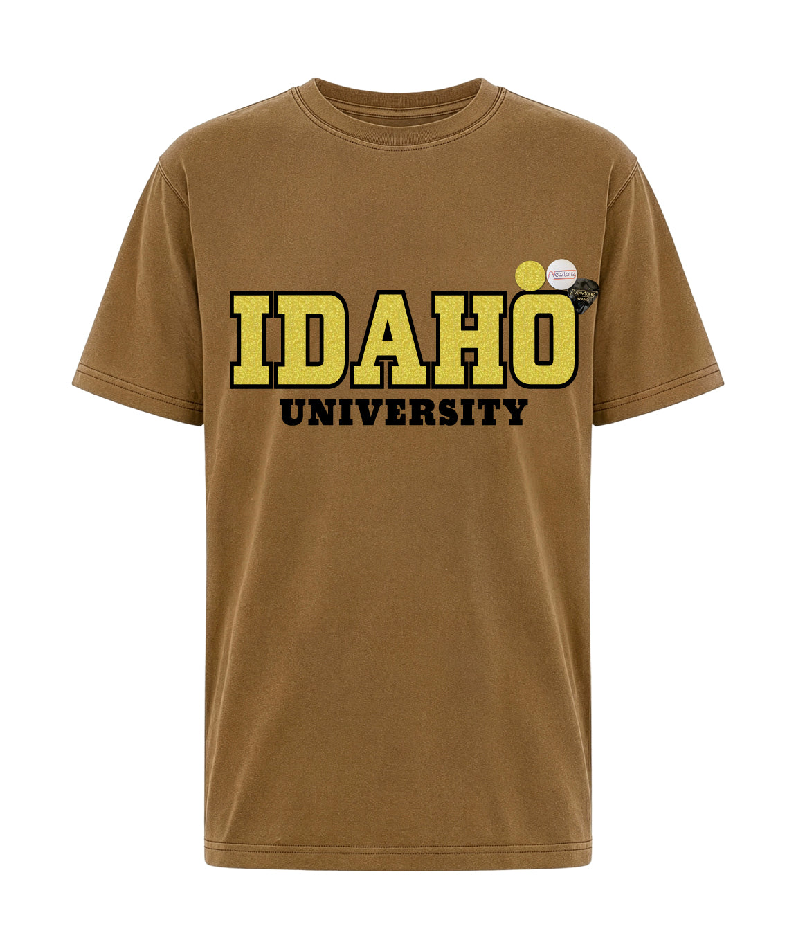 Havana-colored "UNIVERSITY" trucker T-shirt