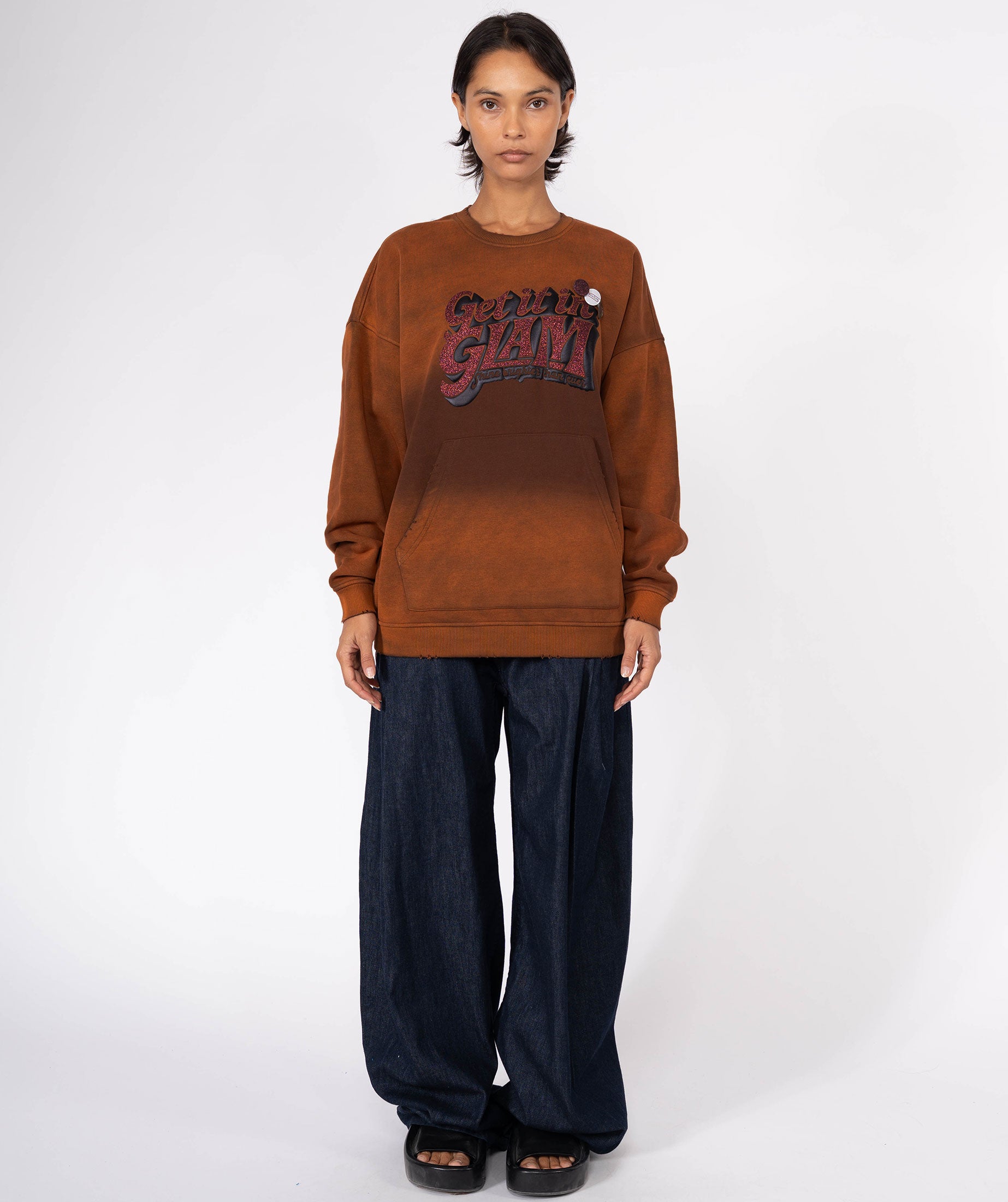 Sweatshirt piper vintage brown "BRIGHTER"