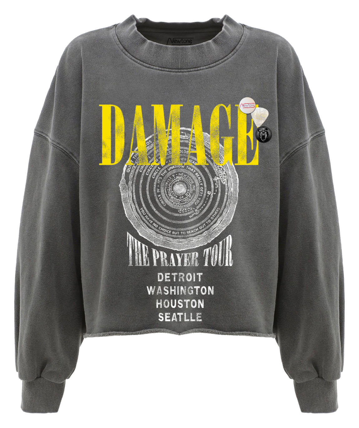 Sweatshirt crop porter pepper "DAMAGE"