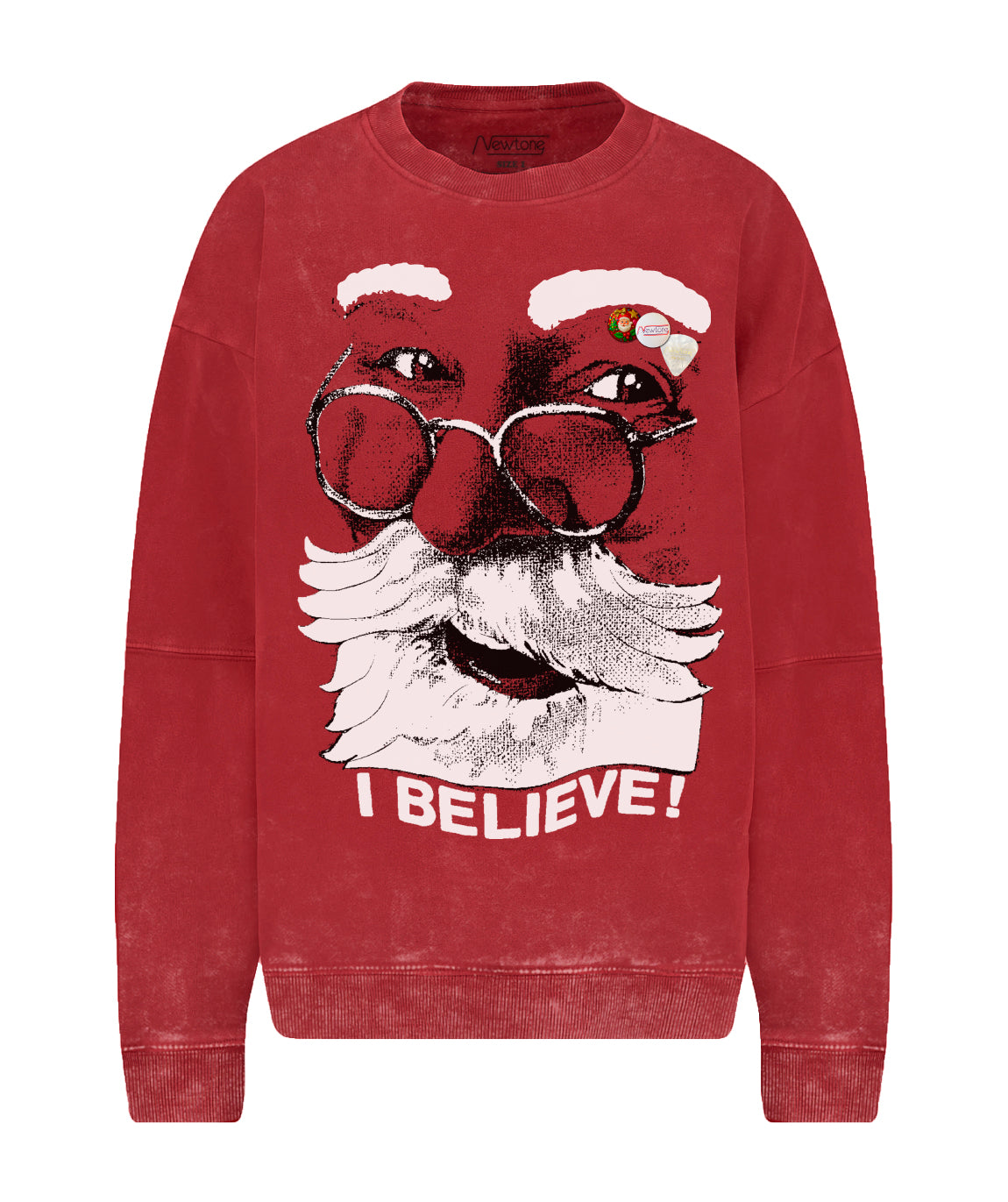 Sweatshirt roller red acid "SANTA"