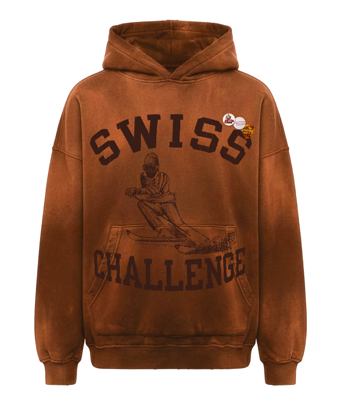 Hoodie skyler vintage brown "SWISS"