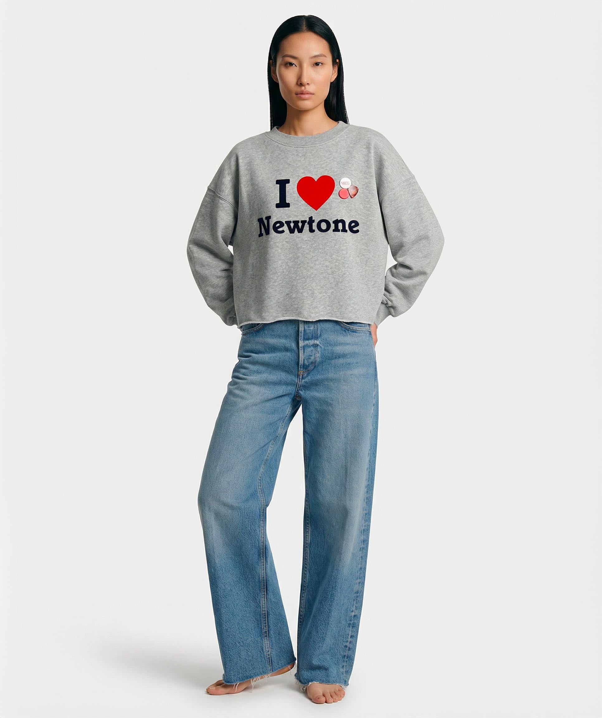 Sweatshirt crop porter ash "ILVE"