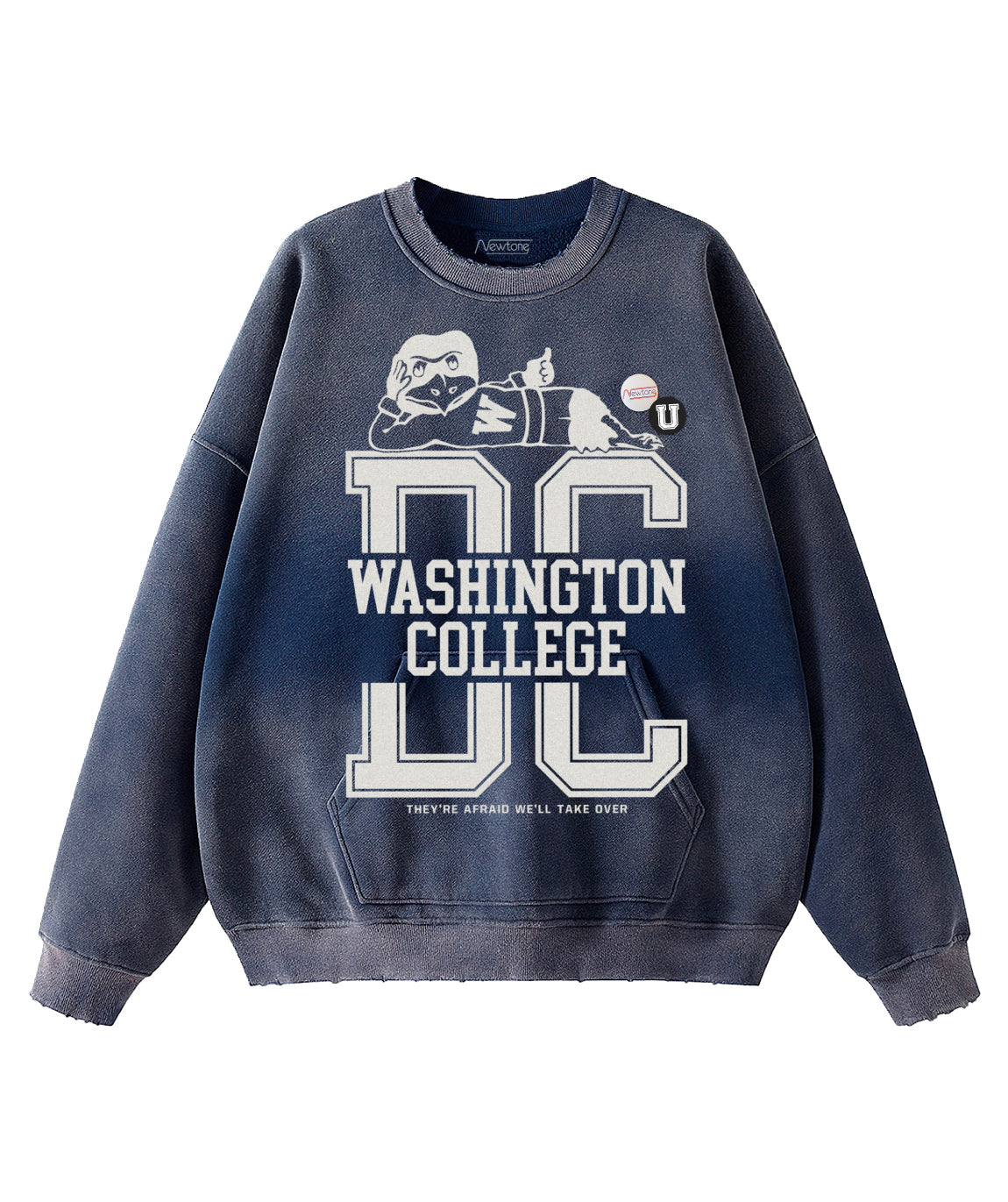Sweatshirt piper vintage blue "WASHINGTON"