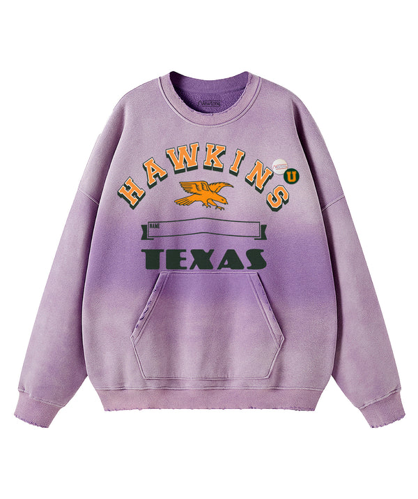 Sweatshirt piper vintage purple "HAWKINS"