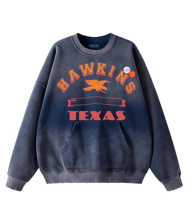 Sweatshirt piper vintage blue "HAWKINS"