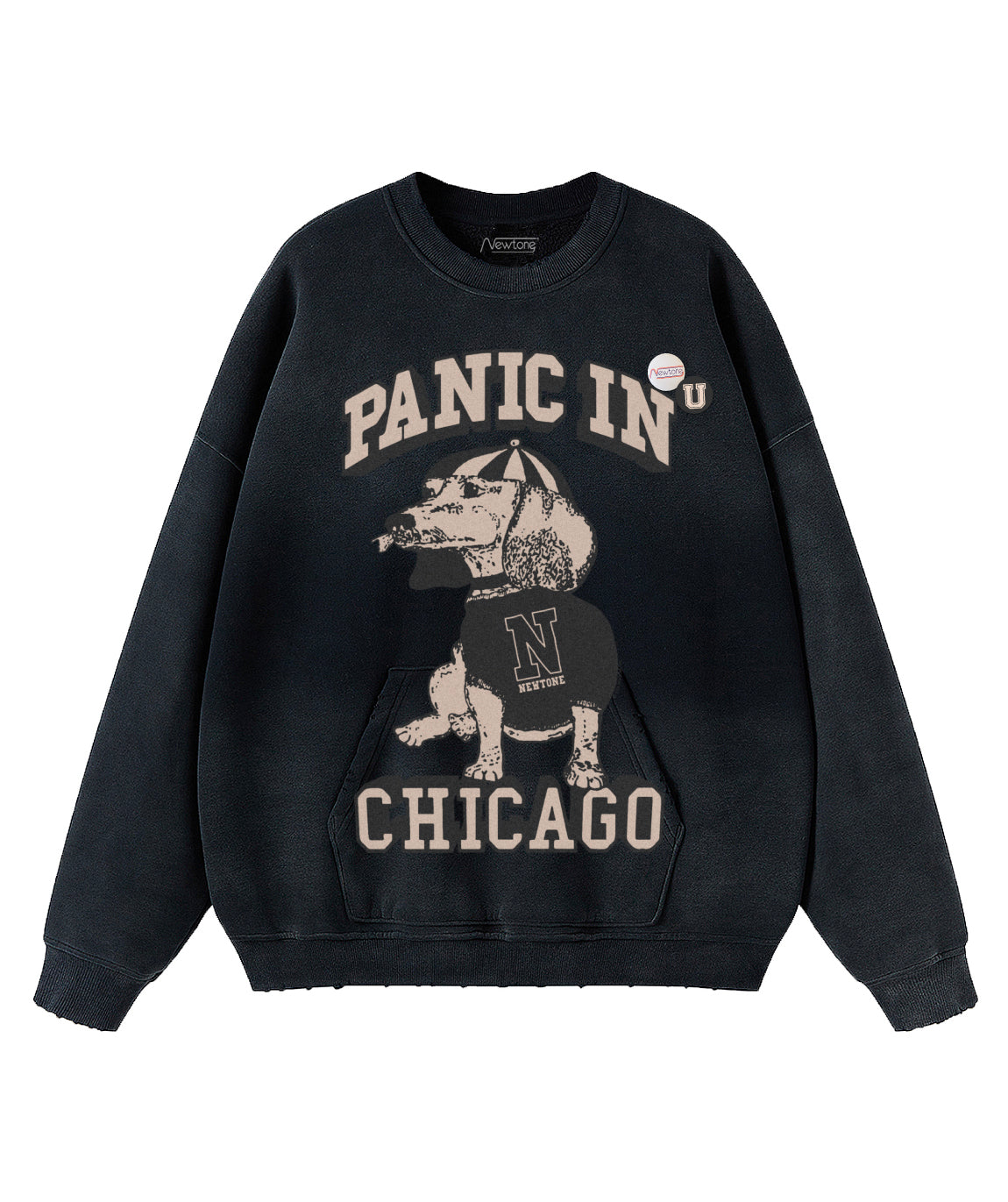 Sweatshirt piper vintage black "CHICAGO"