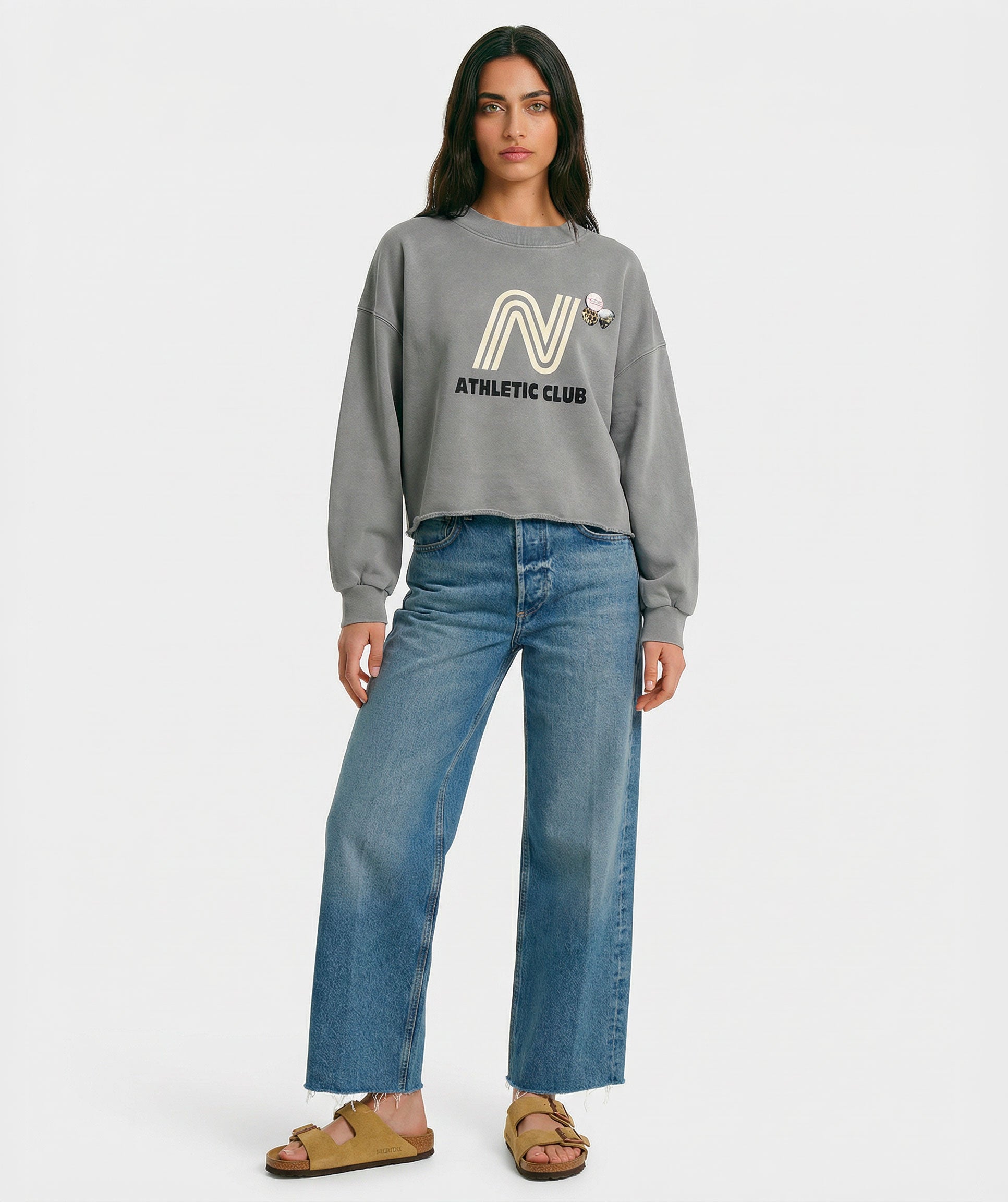 Crop sweatshirt porter grey CLUB"