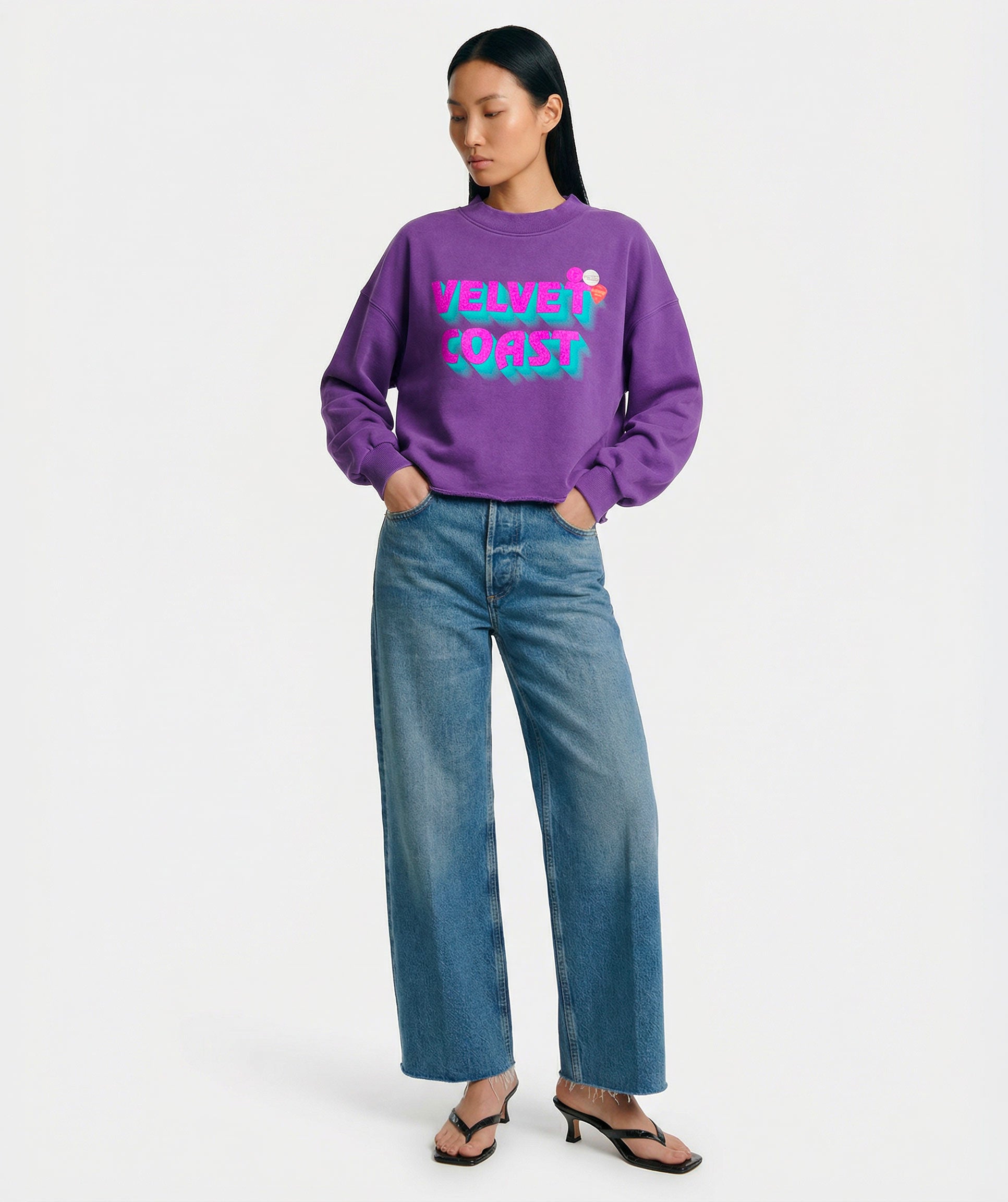 Crop sweatshirt porter purple "MARINA"