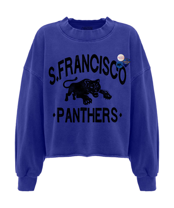 Sweatshirt crop porter flo blue "PANTHERS"