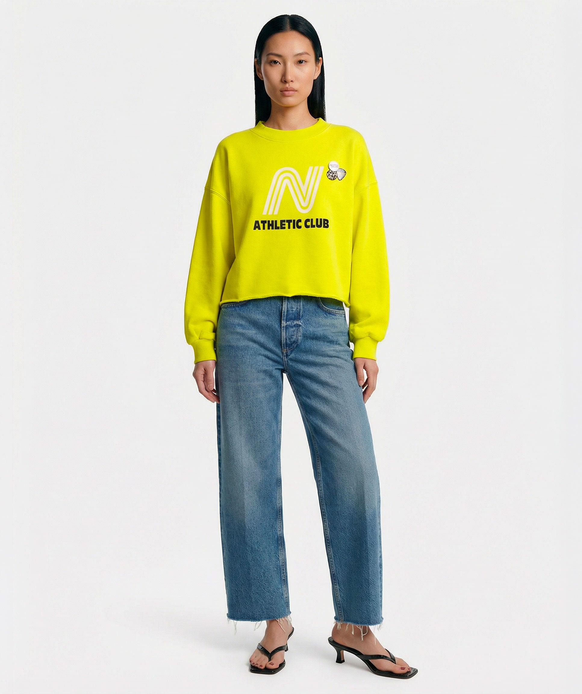 Crop sweatshirt porter sun "CLUB"