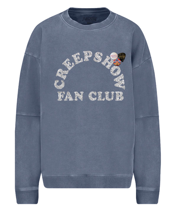 “CREEPSHOW” denim roller sweatshirt