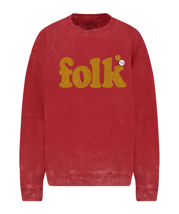 Roller red acid “FOLK” sweatshirt