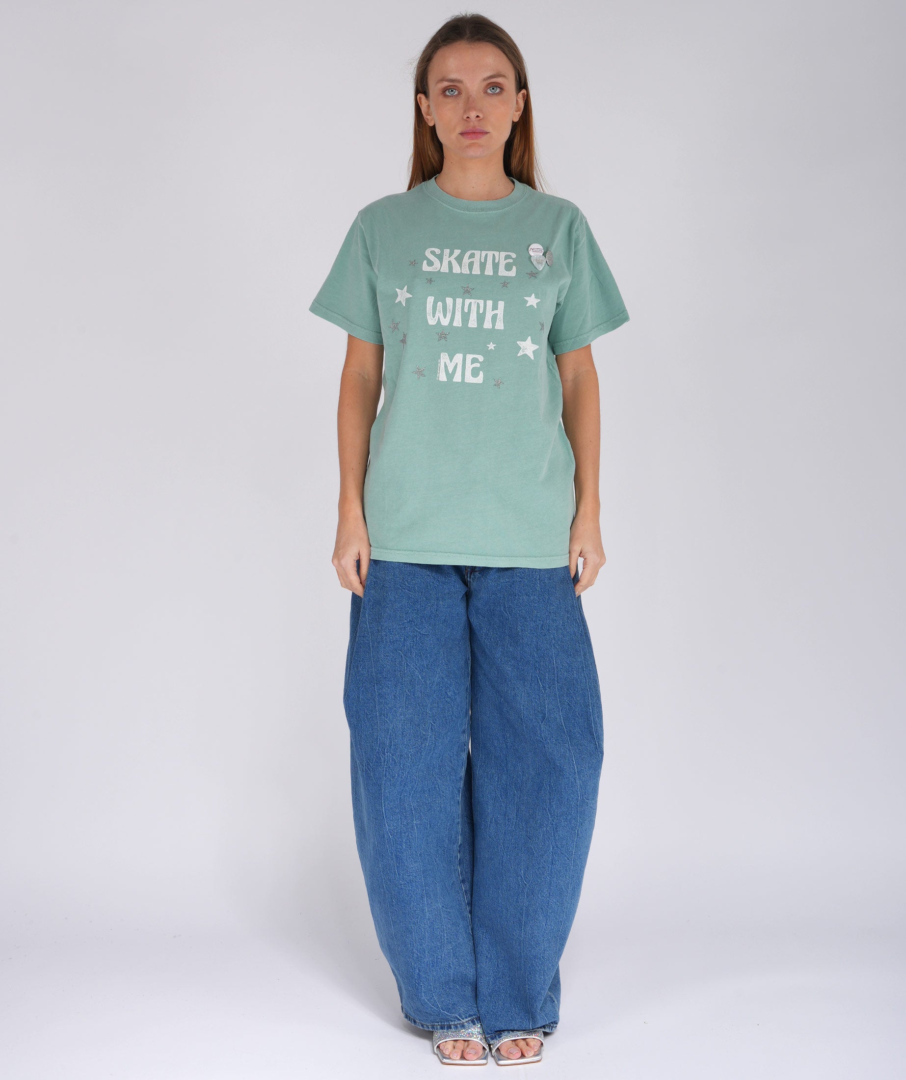 Tee shirt trucker glass "SKATE WITH ME"